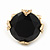 Statement Black CZ Crystal Round Wide Band Cocktail Ring In Gold Plating - 20mm Diameter - Size 7 - view 6