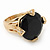 Statement Black CZ Crystal Round Wide Band Cocktail Ring In Gold Plating - 20mm Diameter - Size 7 - view 4