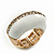 White Enamel Dome Shaped Stretch Cocktail Ring In Gold Plating - 2cm Length - Size 7/8 - view 5