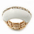 White Enamel Dome Shaped Stretch Cocktail Ring In Gold Plating - 2cm Length - Size 7/8 - view 3