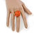 Round Orange Resin Stretch Ring In Gold Plating - 25mm Diameter - Size 7/8 - view 4