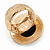 Oval, White Enamel With Black Glass Stone Flex Ring In Gold Plating - 35mm Across - Size 7/8 - view 6