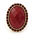Oval, Red Faceted Glass Stone Flex Ring In Gold Plating - 35mm Across - Size 7/8 - view 2