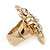 Clear Austrian Crystal Trinity Flex Ring In Gold Tone - 35mm Across - Size7/8 - view 6