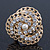 Clear Austrian Crystal Trinity Flex Ring In Gold Tone - 35mm Across - Size7/8 - view 3