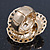 Clear Austrian Crystal Trinity Flex Ring In Gold Tone - 35mm Across - Size7/8 - view 4