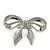Rhodium Plated Diamante 'Bow' Ring - Adjustable (Size 7/9) - view 6