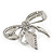 Rhodium Plated Diamante 'Bow' Ring - Adjustable (Size 7/9) - view 8