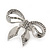 Rhodium Plated Diamante 'Bow' Ring - Adjustable (Size 7/9) - view 5