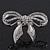 Rhodium Plated Diamante 'Bow' Ring - Adjustable (Size 7/9) - view 7