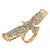 Gold Plated Sculptured Swarovski Crystal 'Eagle' Statement Ring - Adjustable - (Size 7/8) - 5.5cm Length - view 10