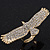 Gold Plated Sculptured Swarovski Crystal 'Eagle' Statement Ring - Adjustable - (Size 7/8) - 5.5cm Length - view 12