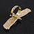 Gold Plated Sculptured Swarovski Crystal 'Eagle' Statement Ring - Adjustable - (Size 7/8) - 5.5cm Length - view 5