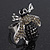 Rhodium Plated Swarovski Crystal Bumble Bee Cocktail Ring - Adjustable Size 8/9 (Grey and Black) - view 10