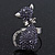 Rhodium Plated Violet Swarovski Crystal 'Kittie' Ring - 35mm Length - Adjustable - Size 7/8 - view 3
