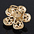 Caviar Simulated Pearl and Swarovski Crystal Floral Cocktail Ring in Gold Plating - 30mm Size 7/8 Adjustable - view 7