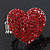 Rhodium Plated Swarovski Crystal Paved 'Be Mine' Heart Shaped Cocktail Stretch Ring - 3cm Length - Adjustable Size 7/8 - view 6