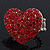 Rhodium Plated Swarovski Crystal Paved 'Be Mine' Heart Shaped Cocktail Stretch Ring - 3cm Length - Adjustable Size 7/8 - view 3