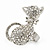 Rhodium Plated Clear Swarovski Crystal 'Kittie' Ring - 35mm Length - Adjustable - Size 7/8 - view 7