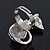 Rhodium Plated Clear Swarovski Crystal 'Kittie' Ring - 35mm Length - Adjustable - Size 7/8 - view 4