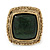 Forest Green Resin Stone Square Flex Ring In Gold Plating - 32mm Width - Size 7/9 - view 5