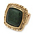 Forest Green Resin Stone Square Flex Ring In Gold Plating - 32mm Width - Size 7/9 - view 7