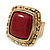 Burgundy Red Resin Stone Square Flex Ring In Gold Plating - 32mm Width - Size 7/9 - view 7