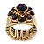 Vintage Purple Glass Stone, Crystal Floral Flex Ring In Burn Gold Finish - 20mm Diameter - Size 8/9 - view 6