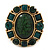 Chunky Oval, Forest Green Glass Bead Flex Ring In Gold Plating - 30mm Across - Size 7/8 - view 3
