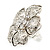 Large Crystal Textured 'Daisy' Ring In Burn Silver Metal - 40mm Diameter - Adjustable - Size 7/8 - view 7