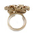 Clear Swarovski Crystal 'Flower' Cocktail Ring In Gold Plating - 30mm Diameter - Adjustable - Size 7/9 - view 5
