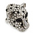 Statement Black/ Clear Swarovski Elements Crystals Tiger Head Ring In Silver Tone - Size 7 to 9 - Adjustable - view 10