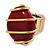 Vintage Burgundy Red Resin Stone Wire Flex Ring In Burn Gold Finish - 35mm Across - Size 7/8 - view 8