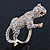 Gold Plated Sculptured Swarovski Crystal 'Cat' Statement Ring - Size 8 - 4cm Length - view 7