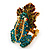Sculptured Multi-tone Swarovski Crystal 'Frog on a Leaf' Ring - 4cm Length (Size 8) - view 9