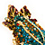 Sculptured Multi-tone Swarovski Crystal 'Frog on a Leaf' Ring - 4cm Length (Size 8) - view 6