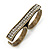 Vintage Pave-Set 'Plate' Two Finger Ring In Bronze Tone Metal - Adjustable - 35mm Width - view 4