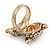 Gold Plated Swarovski Crystal Elements Fox Ring - Size 8 - view 3