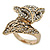 Gold Plated Swarovski Crystal Elements Fox Ring - Size 8 - view 4