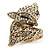 Gold Plated Swarovski Crystal Elements Fox Ring - Size 8 - view 6