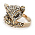Gold Plated Swarovski Crystal Elements Fox Ring - Size 8 - view 7