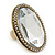 Statement Clear Glass Oval Flex Ring In Gold Tone - 48mm Across - Size7/8 - view 7