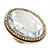 Statement Clear Glass Oval Flex Ring In Gold Tone - 48mm Across - Size7/8 - view 8