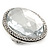 Statement Clear Glass Oval Flex Ring In Silver Tone - 48mm Across - Size7/8 - view 9
