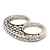 Vintage Pave-Set Diamante 'Knuckles' Double Finger Ring In Burn Silver - 45mm Width - Size 7/8 - view 6