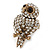 Vintage Style Swarovski Crystal 'Wise Owl' Cocktail Ring in Burnt Gold - Adjustable - view 6