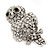 Vintage Style Swarovski Crystal 'Wise Owl' Cocktail Ring In Burnt Silver - Adjustable - view 9