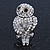 Vintage Style Swarovski Crystal 'Wise Owl' Cocktail Ring In Burnt Silver - Adjustable - view 5