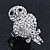 Vintage Style Swarovski Crystal 'Wise Owl' Cocktail Ring In Burnt Silver - Adjustable - view 4