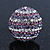 Rhodium Plated Swarovski Crystal 'Violetta' Dome Cocktail Ring - 25mm Diameter - Adjustable - view 7